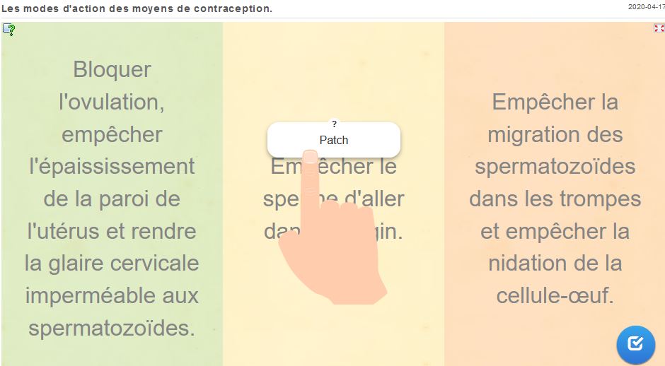 Retrouver les modes d'actions des moyens de contraception.