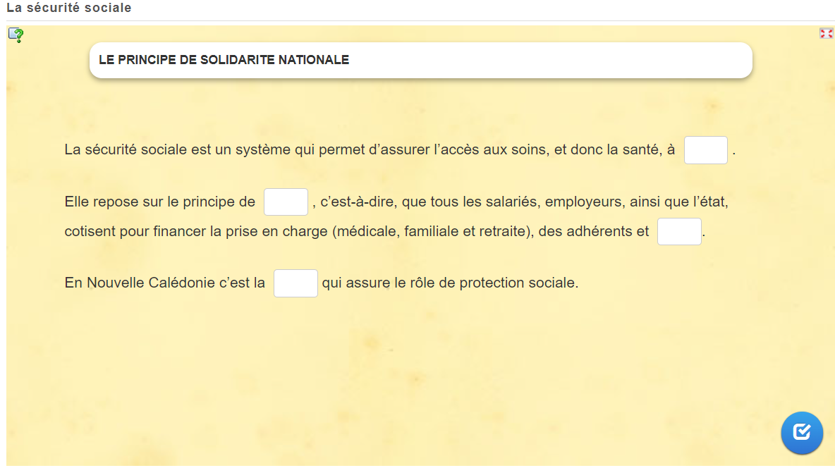 Compléter le texte à trous.